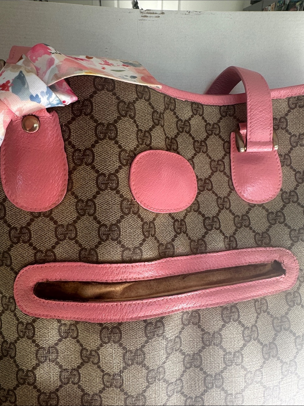 Gucci Monogram Tote Refreshed with Angelus Acrylic Leather Paint and sealer - Picture 2 of 16